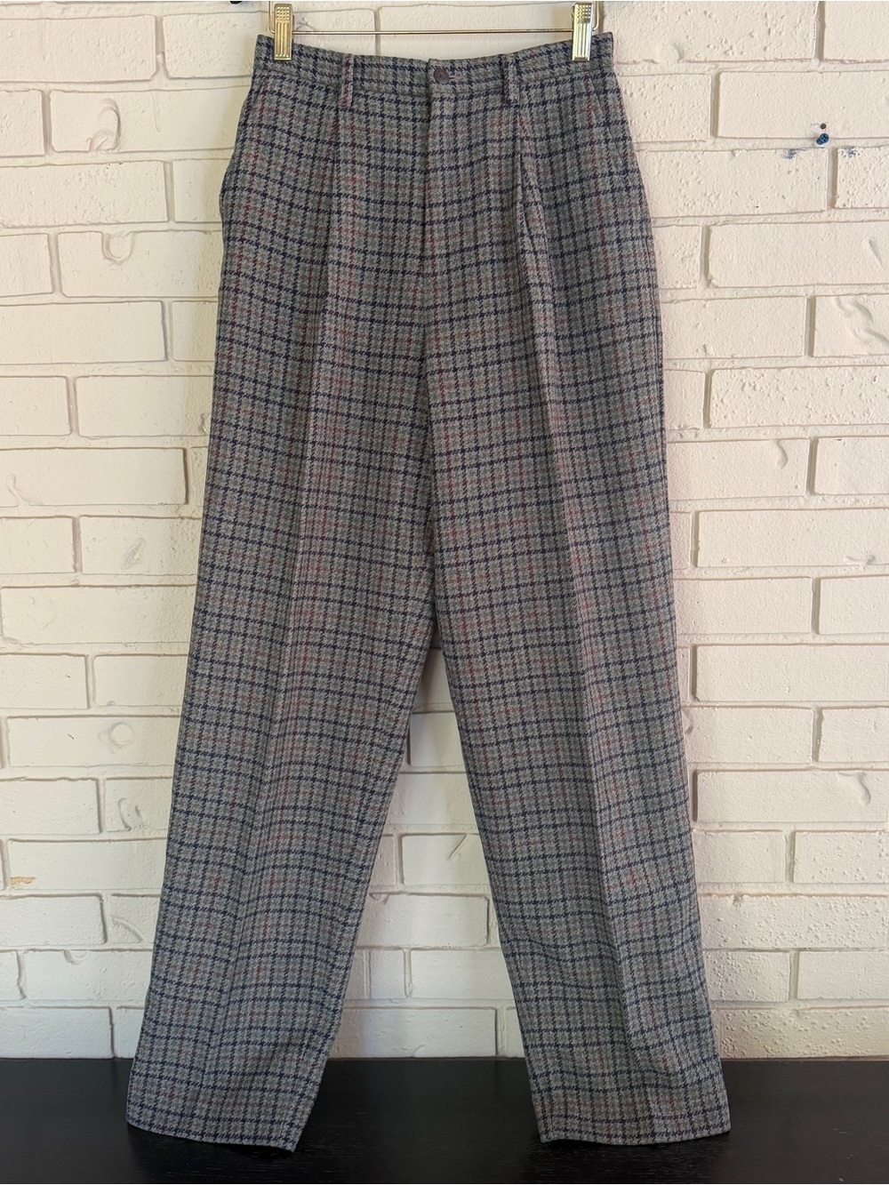 Vintage 90s Eddie Bauer Wool Houndstooth Trousers Pants Academia Old Money Sz 4